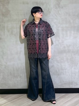 「アイテム（メガネ）」を使った、ミラさん（レディース・162cm・30代）の夏コーディネート