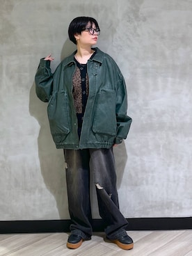 「BARNYARDSTORM（バンヤードストーム）のBARNYARDSTORM / UVカットラウンドグラス（メガネ）」を使った、ミラさん（レディース・162cm・30代）の秋コーディネート