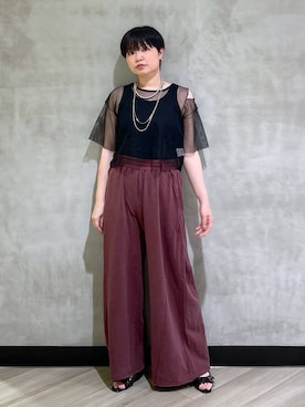 「アイテム（スウェットパンツ）」を使った、ミラさん（レディース・162cm・30代）の夏コーディネート