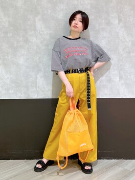 「PBLIM（ページボーイリム）のPAGEBOYLIM/カツラギスケーターパンツ（その他パンツ）」を使った、ミラさん（レディース・162cm）の夏コーディネート