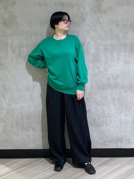 「PBLIM（ページボーイリム）のアイテム（Tシャツ/カットソー）」を使った、ミラさん（レディース・162cm）の秋コーディネート