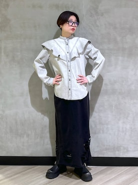「アイテム（タンクトップ）」を使った、ミラさん（レディース・162cm）の冬コーディネート
