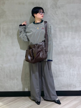 「アイテム（ボストンバッグ）」を使った、ミラさん（レディース・162cm・30代）の夏コーディネート