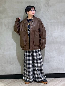 「BARNYARDSTORM（バンヤードストーム）のBARNYARDSTORM / UVカットラウンドグラス（メガネ）」を使った、ミラさん（レディース・162cm・30代）の秋コーディネート