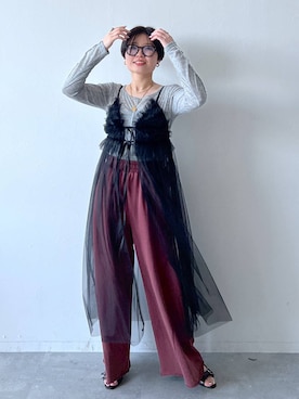 「アイテム（スウェットパンツ）」を使った、ミラさん（レディース・162cm）の夏コーディネート