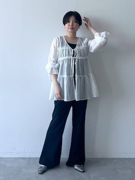 「PAGEBOY（ページボーイ）の【マシンウォッシャブル】スクエアネックタンク（タンクトップ）」を使った、ミラさん（レディース・162cm・30代）の夏コーディネート