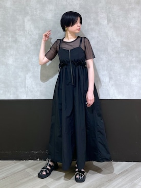 「黒髪ショート」｜ミラさん（レディース・162cm）の夏コーディネート