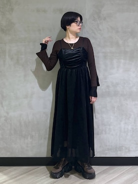 「アイテム（ワンピース/ドレス）」を使った、ミラさん（レディース・162cm・30代）の秋コーディネート