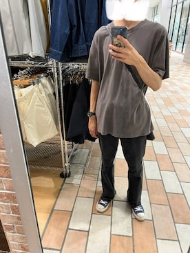 「MUJI」｜「アイテム（パンツ）」を使った、Ryusuさん（メンズ・175cm）の夏コーディネート
