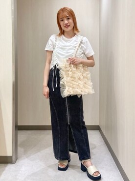 「アイテム（デニムスカート、グレー系）」を使った、archivesさん（レディース・150cm）の夏コーディネート