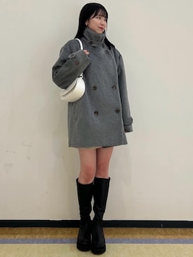「archives（アルシーヴ）のアイテム（チェスターコート）」を使った、archivesさん（レディース・160cm）の冬コーディネート