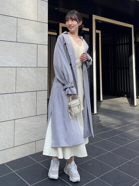 「archives（アルシーヴ）のアイテム（トレンチコート）」を使った、archivesさん（レディース・166cm）の冬コーディネート