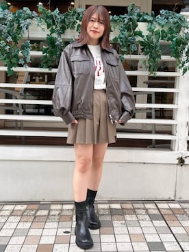 「archives（アルシーヴ）のアイテム（ブルゾン）」を使った、archivesさん（レディース・158cm）の秋コーディネート