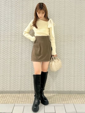 「アイテム（ボストンバッグ、グレー系）」を使った、archivesさん（レディース・157cm）の秋コーディネート