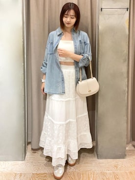 「archives（アルシーヴ）のアイテム（スカート）」を使った、archivesさん（レディース・158cm）の春コーディネート