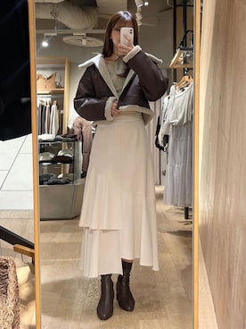 「アイテム（ムートンコート）」を使った、archivesさん（レディース・165cm）の秋コーディネート