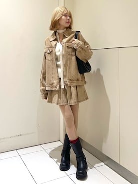「archives（アルシーヴ）のアイテム（ジャケット/アウター）」を使った、archivesさん（レディース・159cm）の冬コーディネート