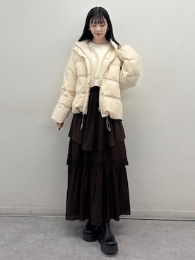 「archives（アルシーヴ）のアイテム（ダウンジャケット/コート）」を使った、archivesさん（レディース・157cm）の秋コーディネート