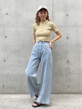 「ロゴニット」｜「アイテム（サンダル）」を使った、archivesさん（レディース・157cm）の夏コーディネート