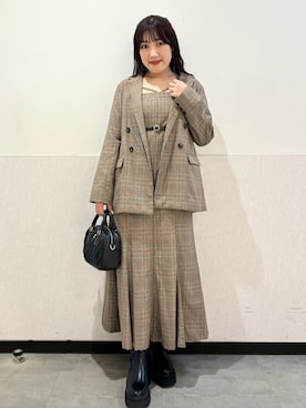 「archives（アルシーヴ）のアイテム（ジャケット/アウター）」を使った、archivesさん（骨格ウェーブ・レディース・156cm）の秋コーディネート