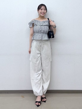 「アイテム（スウェットパンツ、ベージュ系）」を使った、archivesさん（レディース・161cm）の夏コーディネート