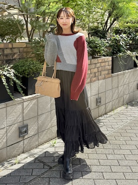 「archives（アルシーヴ）のアイテム（スカート）」を使った、archivesさん（レディース・157cm）の秋コーディネート