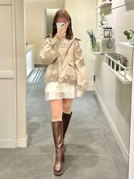 「archives（アルシーヴ）のアイテム（ジャケット/アウター）」を使った、archivesさん（レディース・157cm）の冬コーディネート