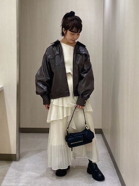 「archives（アルシーヴ）のアイテム（ブルゾン）」を使った、archivesさん（レディース・152cm）の秋コーディネート