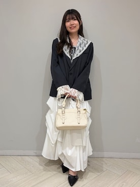 「archives（アルシーヴ）のホイップタックスカート（スカート、ホワイト系）」を使った、archivesさん（レディース・160cm）の秋コーディネート