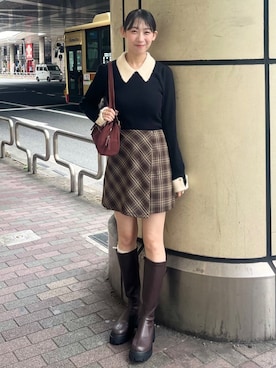 「archives（アルシーヴ）のアイテム（スカート）」を使った、archivesさん（レディース・160cm）の秋コーディネート