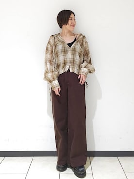 「archives（アルシーヴ）のアイテム（パンツ）」を使った、archivesさん（レディース・154cm）の秋コーディネート