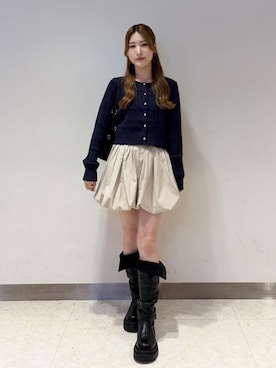 「archives（アルシーヴ）のベルト付きバルーンミニＳＫ（スカート、ベージュ系）」を使った、archivesさん（レディース・160cm）の秋コーディネート