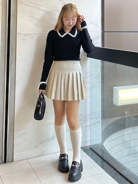 「archives（アルシーヴ）のアイテム（スカート）」を使った、archivesさん（レディース・157cm）の冬コーディネート