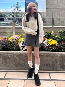 「archives（アルシーヴ）のアイテム（スカート）」を使った、archivesさん（レディース・159cm）の冬コーディネート