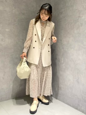 「archives（アルシーヴ）のアイテム（その他アウター）」を使った、archivesさん（レディース・157cm）の春コーディネート