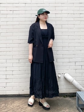 「archives（アルシーヴ）のアイテム（ジャケット/アウター）」を使った、archivesさん（骨格ストレート・レディース・156cm）の夏コーディネート