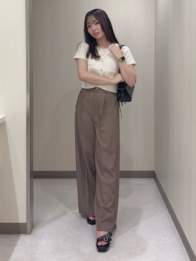 「archives（アルシーヴ）のアイテム（スラックス）」を使った、archivesさん（レディース・154cm）の夏コーディネート