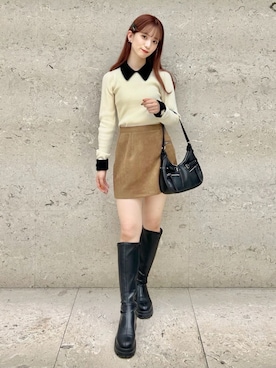 「archives（アルシーヴ）のアイテム（スカート）」を使った、archivesさん（レディース・157cm）の秋コーディネート