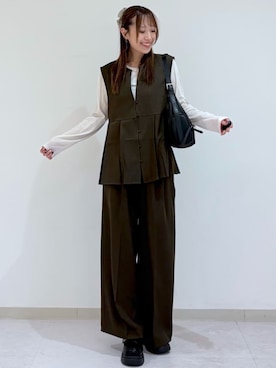 「archives（アルシーヴ）のアイテム（バッグ）」を使った、archivesさん（レディース・162cm）の秋コーディネート