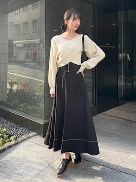 「カシュクールニット」｜archivesさん（レディース・166cm）の冬コーディネート