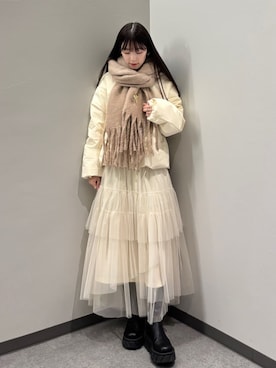 「archives（アルシーヴ）のアイテム（ジャケット/アウター）」を使った、archivesさん（レディース・157cm）の冬コーディネート