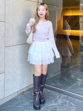 「archives（アルシーヴ）のアイテム（スカート）」を使った、archivesさん（レディース・157cm）の冬コーディネート