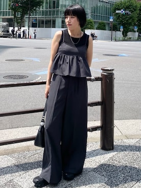 「archives（アルシーヴ）のアイテム（オールインワン・サロペット）」を使った、archivesさん（レディース・155cm）の夏コーディネート