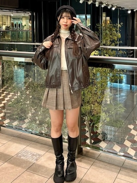 「archives（アルシーヴ）のアイテム（ブルゾン）」を使った、archivesさん（レディース・166cm）の秋コーディネート