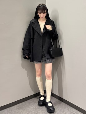「archives（アルシーヴ）のアイテム（その他アウター）」を使った、archivesさん（レディース・157cm）の冬コーディネート