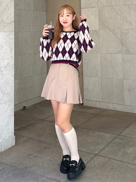 「archives（アルシーヴ）のアイテム（スカート）」を使った、archivesさん（レディース・157cm）の冬コーディネート