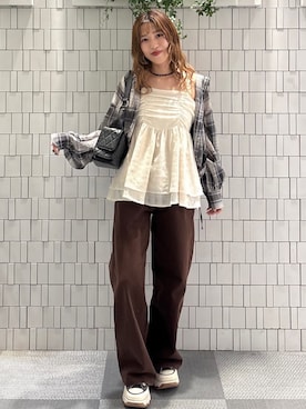 「archives（アルシーヴ）のアイテム（パンツ）」を使った、archivesさん（レディース・158cm）の秋コーディネート