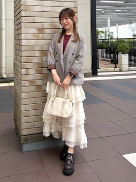 「archives（アルシーヴ）のアイテム（バッグ）」を使った、archivesさん（レディース・164cm）の秋コーディネート