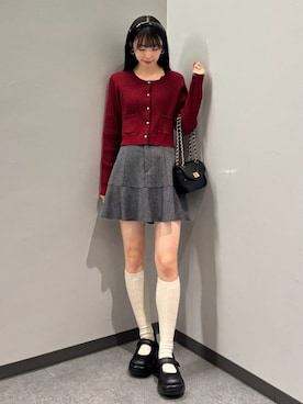 「archives（アルシーヴ）のアイテム（スカート）」を使った、archivesさん（レディース・157cm）の冬コーディネート