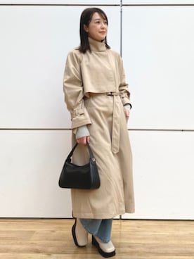 「archives（アルシーヴ）のアイテム（トレンチコート）」を使った、archivesさん（レディース・160cm）の冬コーディネート